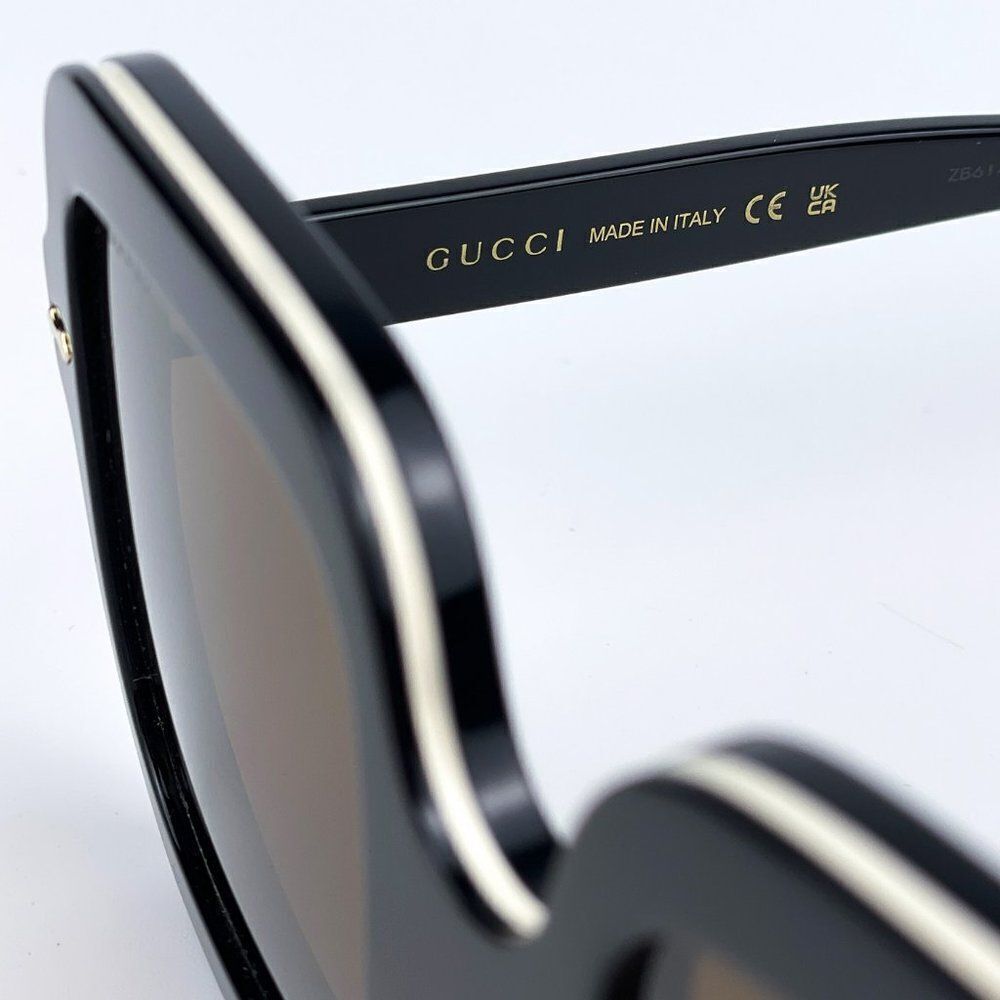 NEW Gucci GG1241S 001 Black Brown Oversized Square Women Sunglasses - Picture 10 of 13